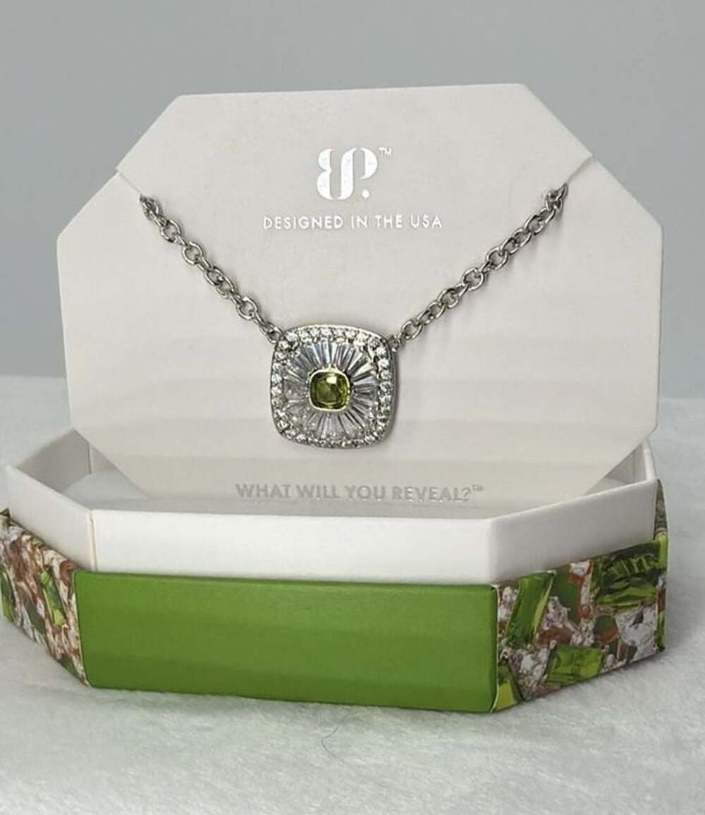 BP Exuberant Dusk Necklace 18" Peridot Rhodium